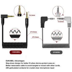 DUKABEL TRS TRRS Microphone Adapter, DC7 TRRS Replacement Patch Cable for VideoMicro/Wireless Go/Recorder/iOS & Android Smartphone