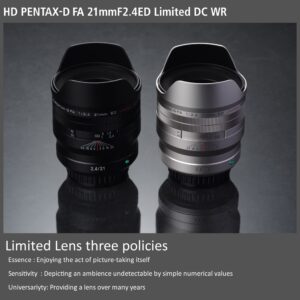 Pentax FA 21mmF2.4ED Limited DC WR Black Ultra-Wide-Angle Single Focus Lens [for use with Full Frame DSLR ] Limited Lens, machined Aluminum Lens Barrel, (28040)