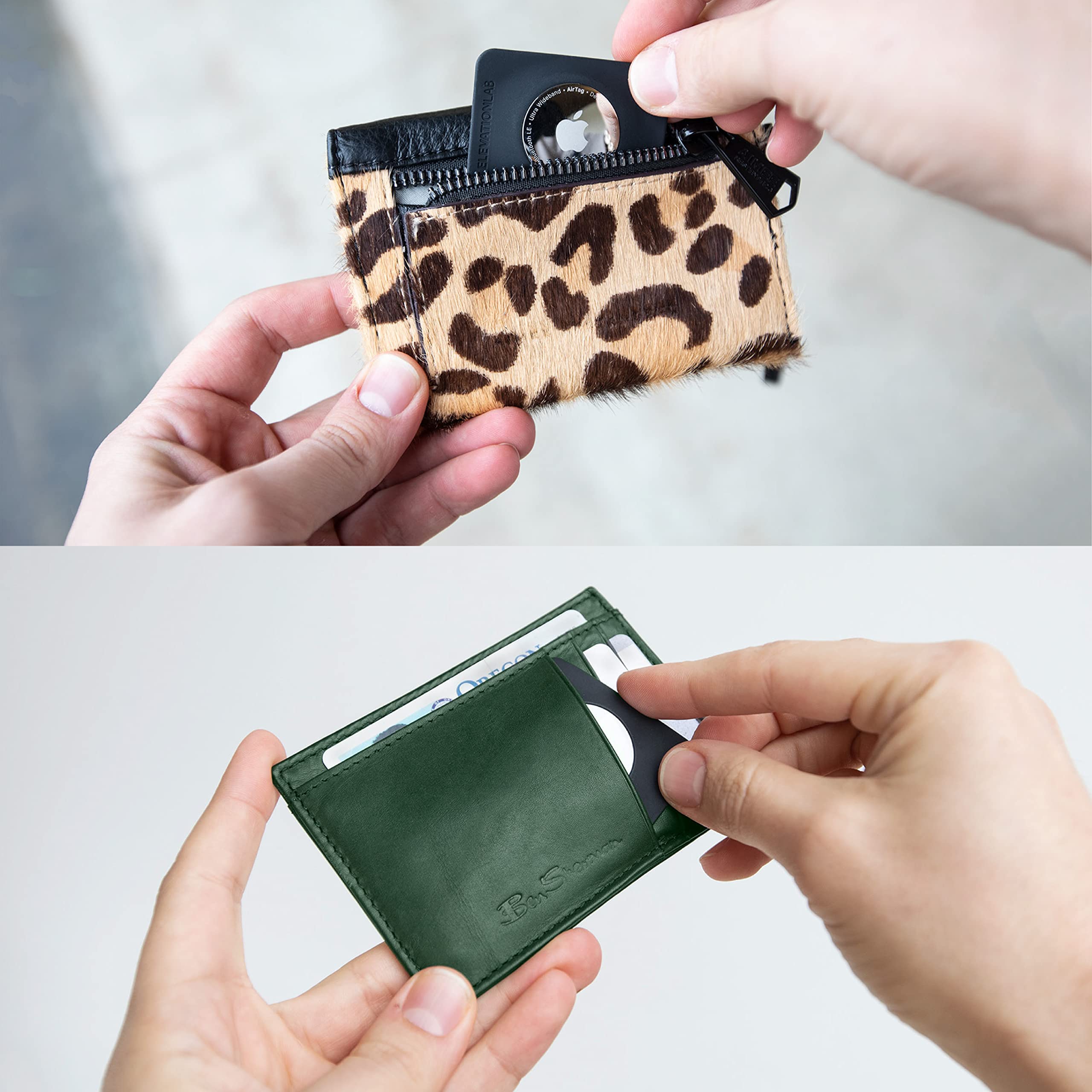 TagVault™ - AirTag Wallet Holder Compact (Single) | Thin & Flexible, Stays Hidden, Patent Pending | Elevation Lab