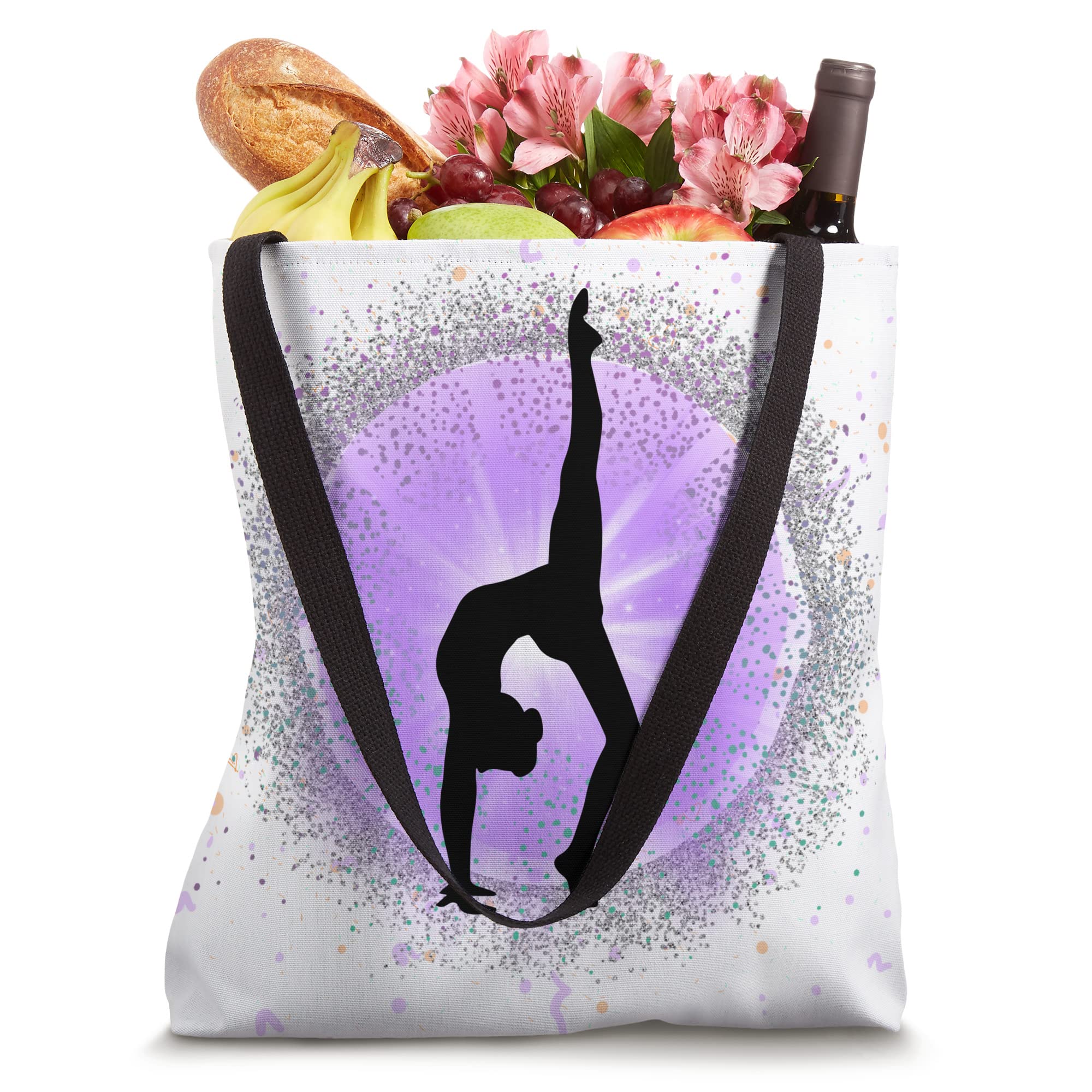 Gymnasts On The Moon Sunset Silhouette Retro Vintage Style Tote Bag