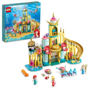 LEGO Disney Princess Ariel’s Underwater Palace 43207, Buildable Castle Toy, Present Idea for Kids, Girls and Boys Aged 6+ with The Little Mermaid Mini-Doll Figure & Dolphin Figures