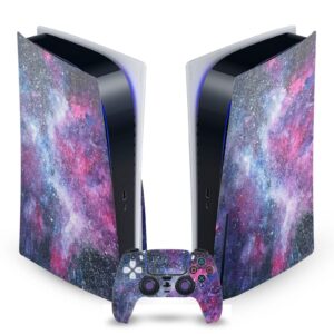 head case designs officially licensed anis illustration galaxy art mix matte vinyl faceplate sticker gaming skin case cover compatible with sony playstation 5 ps5 disc console & dualsense controller