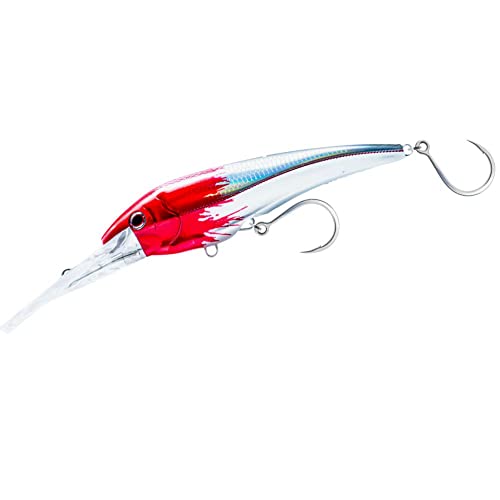 Nomad Design DTX Minnow with Patented Autotune System - Distressed Baitfish Swimming, Hydrospeed Belly Eyelet for Faster Trolling, BKK Diablo 5X Singles 3/0 Hooks, 125 FLT 5, 20ft, Hot Pink Mackerel