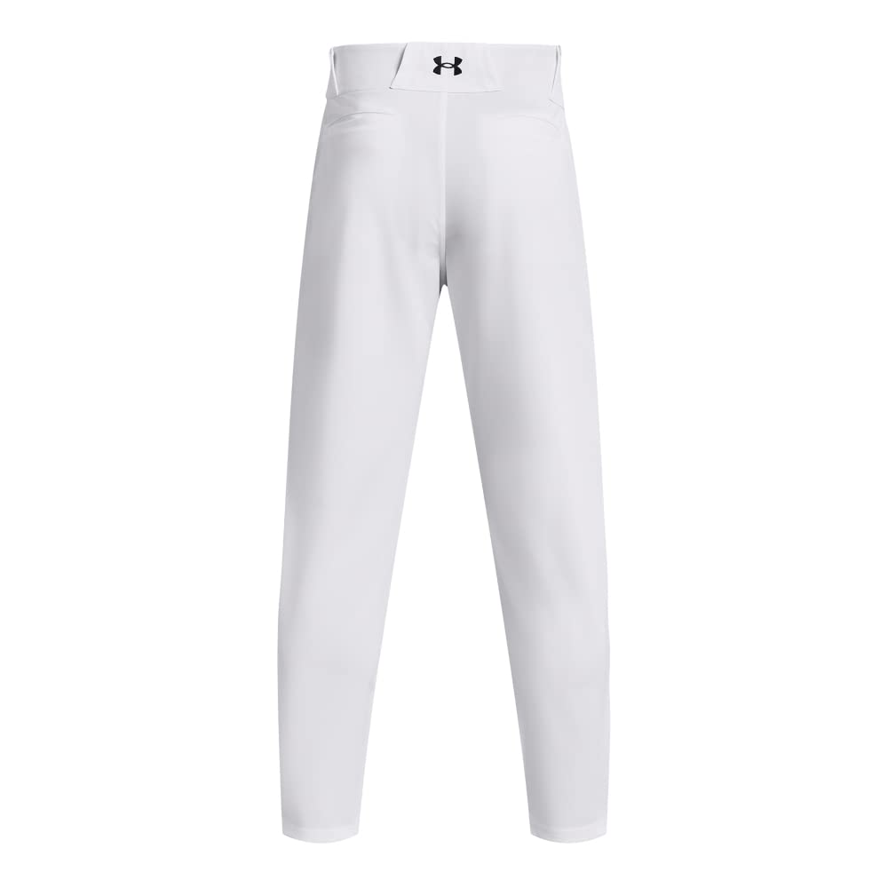 Under Armour Men's Utility Baseball Straight Leg Pant Pipe 22, (100) White / / Black, Medium