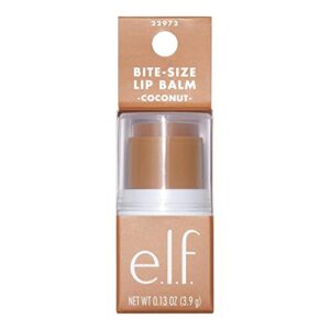 e.l.f. Bite-Size Lip Balm, Moisturizing Formula for Smoother & Softer Lips, Mini Tinted Chapstick, Coconut, 0.13 Oz