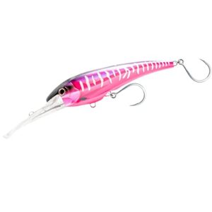 Nomad Design DTX Minnow with Patented Autotune System - Distressed Baitfish Swimming, Hydrospeed Belly Eyelet for Faster Trolling, BKK Diablo 5X Singles 3/0 Hooks, 125 FLT 5, 20ft, Hot Pink Mackerel