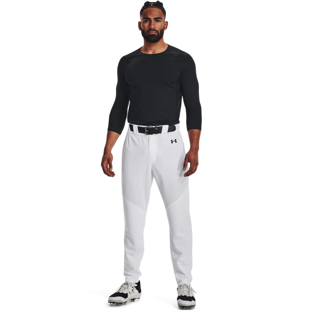 Under Armour Men's Utility Baseball Straight Leg Pant Pipe 22, (100) White / / Black, Medium