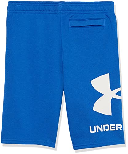 Under Armour Boys Rival Fleece Logo Shorts, (486) Versa Blue / / Onyx White, Youth Small