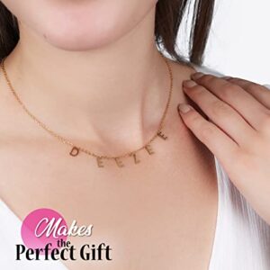 Sorority Shop Phi Mu Necklace — PM Name Necklace, 18K Gold Plated Sorority Gifts Necklace, Long-Lasting Phi Mu Gifts for Women