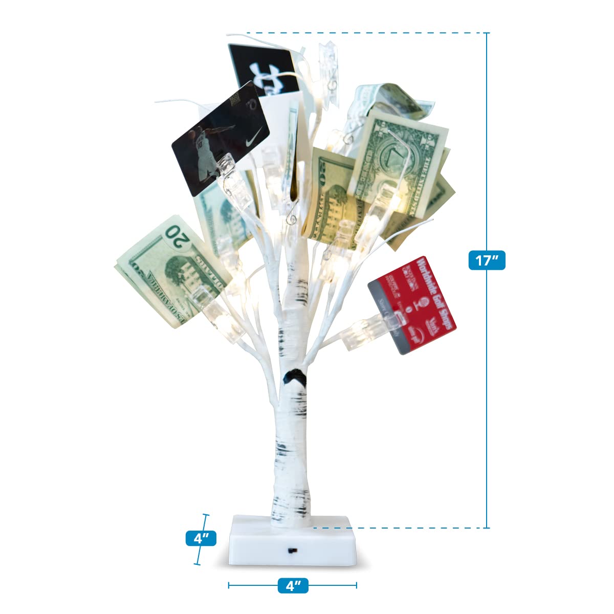 Sidelinx Money Tree Gift Holder - Gift Card Tree for Birthday, Holidays, and More - Use for Money, Gift Cards, Photos, Lotto Tickets, etc.