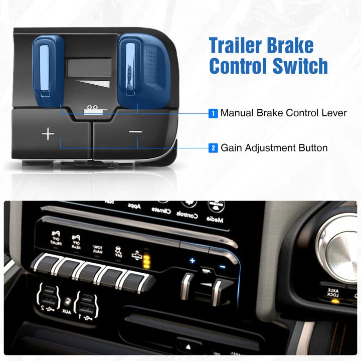 A-Premium Trailer Brake Controller Module with Switch Kit Compatible with Ram 1500 2500 3500 4500 5500 2016-2018, 1500 Classic 2019-2021, Replace # 82215040AB