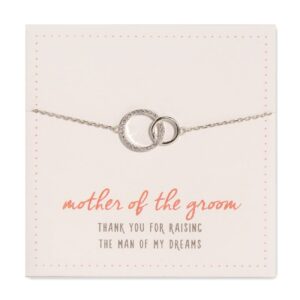 a+o mother of the groom gift - interlocking circles bracelet in silver