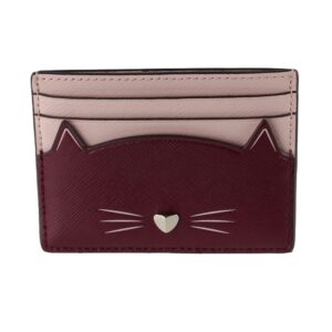 Kate Spade New York Meow Cat Small Slim Card Holder, Pink Multi