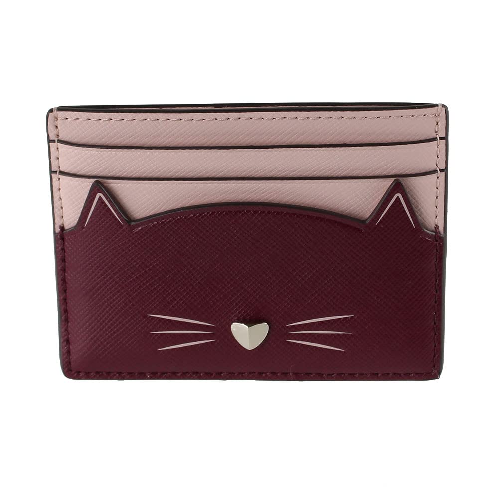 Kate Spade New York Meow Cat Small Slim Card Holder, Pink Multi