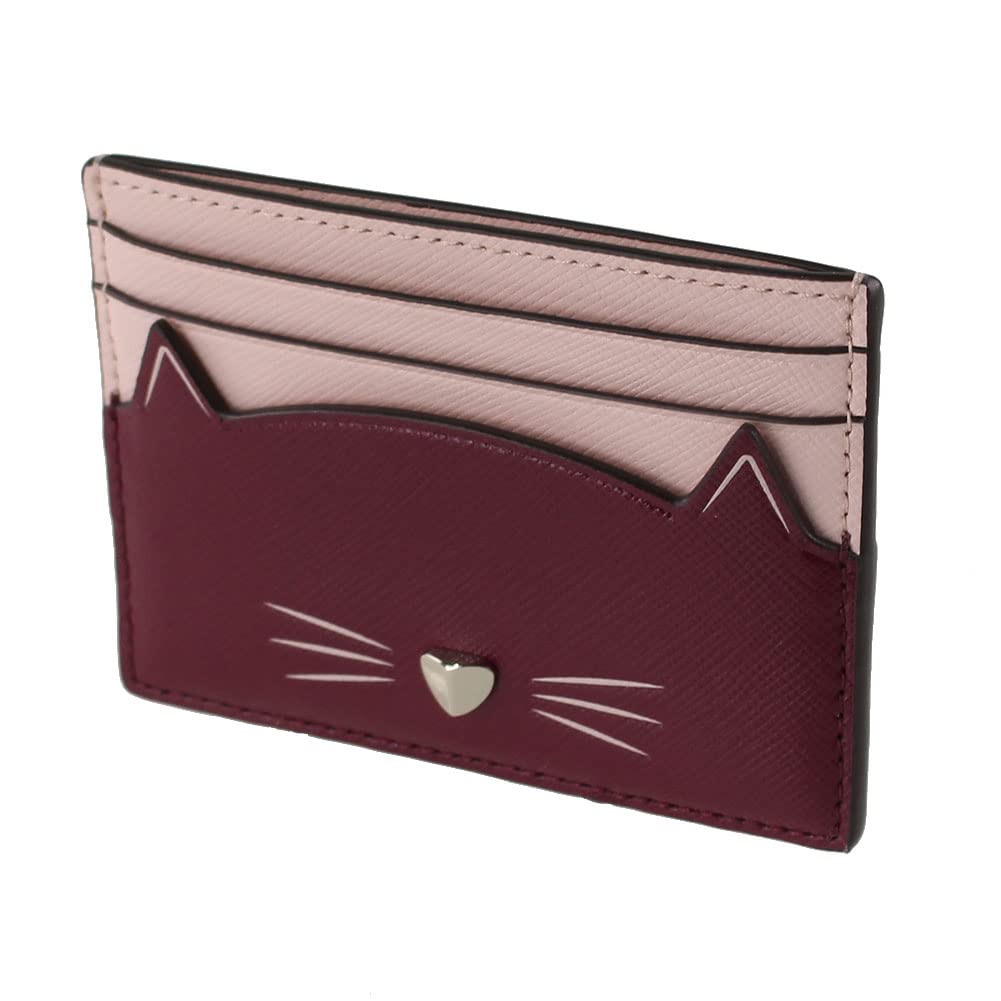 Kate Spade New York Meow Cat Small Slim Card Holder, Pink Multi