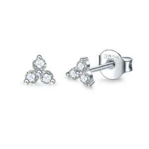 sterling silver stud earrings for women men, 1 pair flower cubic zirconia stud earrings set | small cartilage cz hypoallergenic tragus piercing earrings for teens 3mm