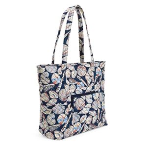 Vera Bradley Women's Cotton Vera Tote Bag, Morning Shells - Recycled Cotton, One Size