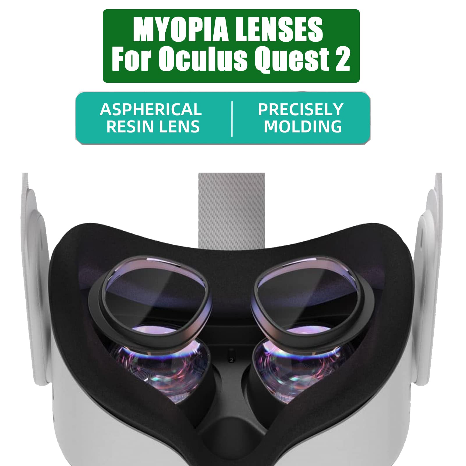 Myopia Glasses Lens Compatible with Oculus Quest 2 VR Headset accessories , customized Frame Plus Protecting Lens Combination 1 Pair (- 1.00)