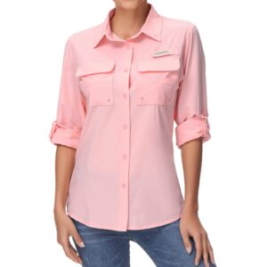 bassdash women's upf 50 long sleeve fishing hiking button down shirt performance quick dry fs21w