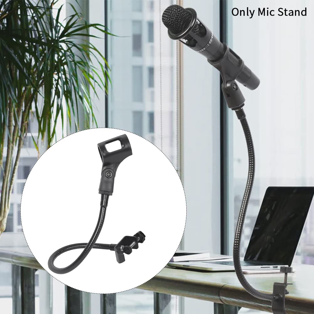 Saycker 360 Degree Flexible Gooseneck Microphone Stand Adjustable Desk Mic Boom Arm Stand with Clip(Black)