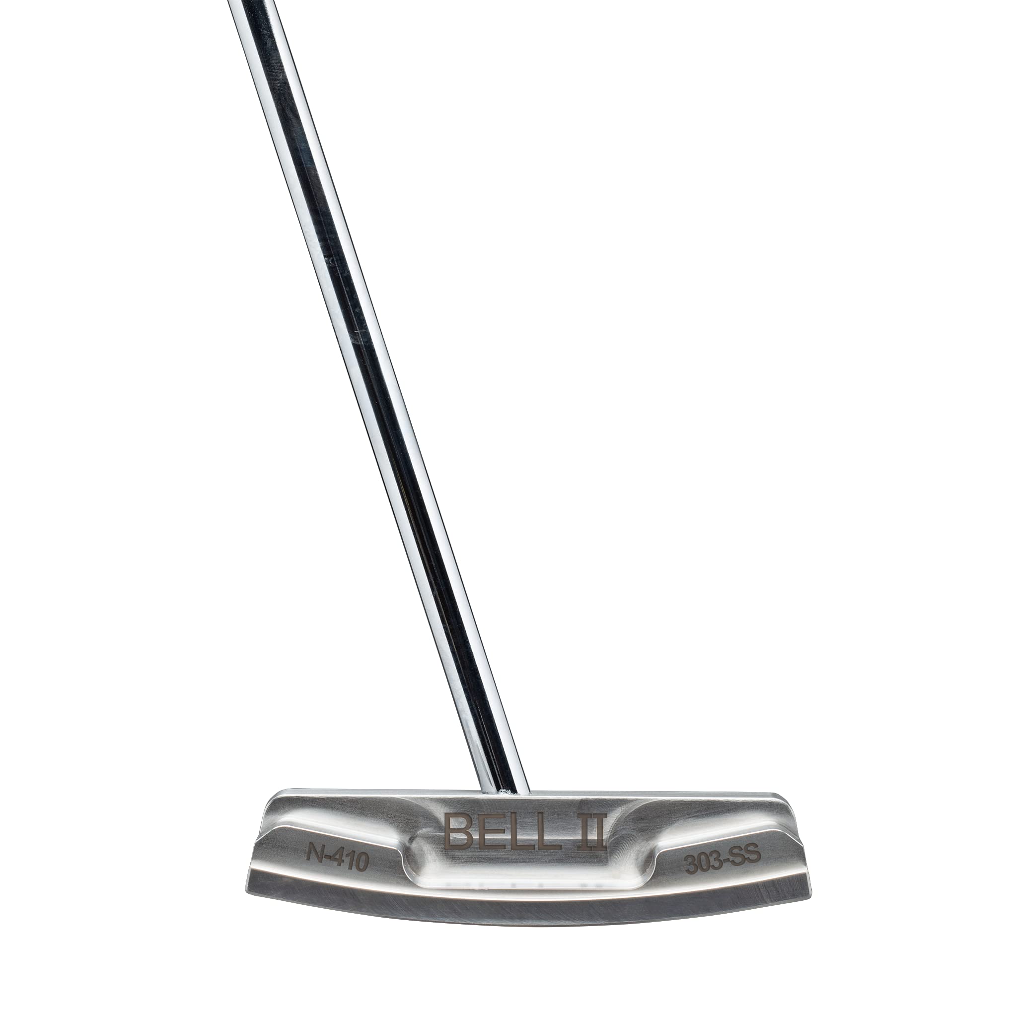 Bell II N-410 No-Offset Center Shaft Jumbo/Oversize Blade Golf Putter + Winn Dri-Tac Dark Gray Jumbo Grip (Right, 34)