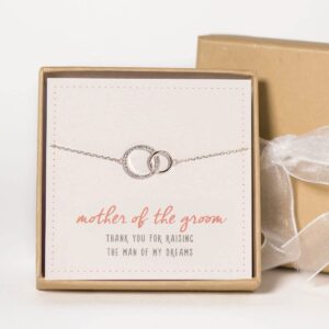 A+O Mother of The Groom Gift - Interlocking Circles Bracelet in Silver