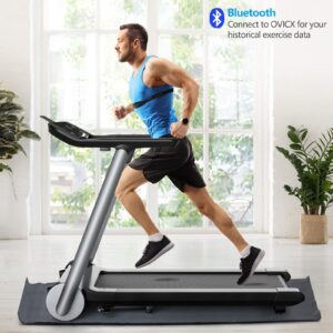 Goplus Heavy Duty Folding Treadmill for Gym, Italy Designer Electric Superfit Treadmill with Fatigue Button, Heart Rate Belt, LED Display, Blue Tooth Speaker, Walking Running Machine for Home