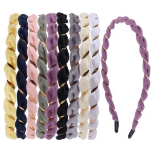 ziricher thin headbands for women,metal spring hair hoop headbands,non slip sports hairband for girls skinny wire comfortable headband