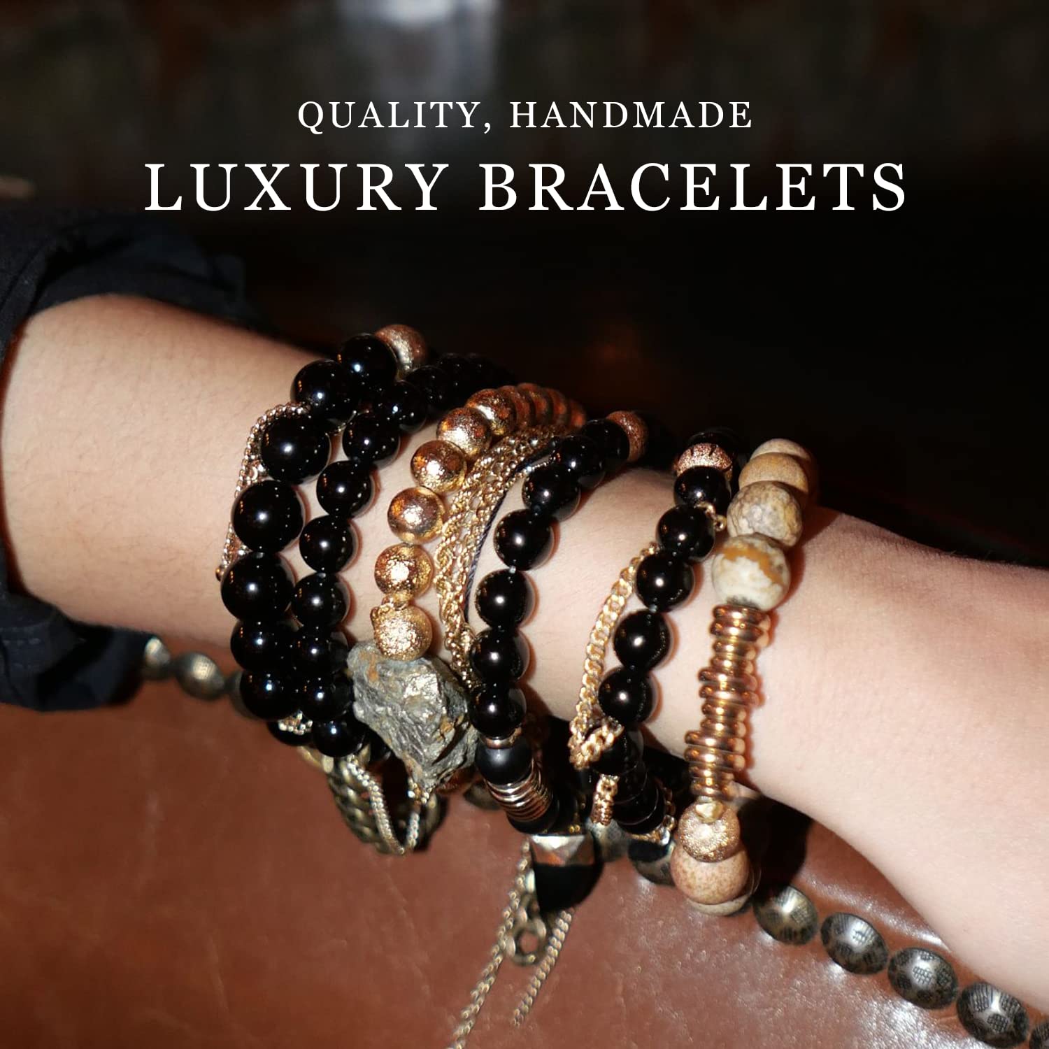 THE LACE PROJECT — Handmade Beaded Bracelets | Authentic Gemstones and Crystals With Healing Properties | Gold Filled Hardware | Gold Chain | Mix and Match Stack Bracelets | Jack