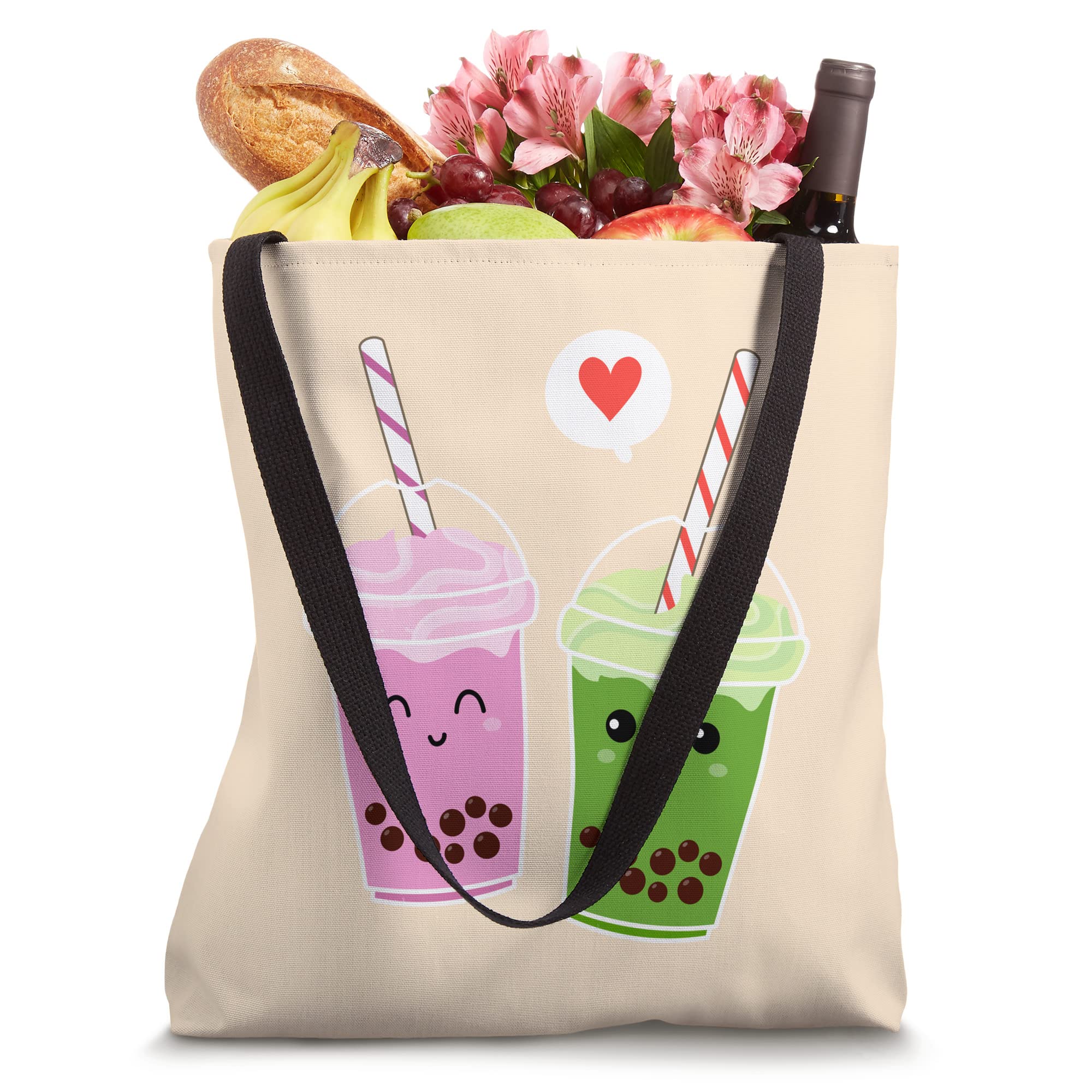 Cute Boba Tea for Japanese Tea Lover, Kawaii Bubble Milk Tea Tote Bag