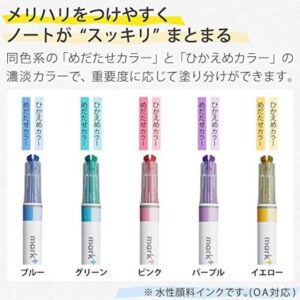 Kokuyo. Kokuyo Soft Ring Notebook in Sooofa in B6 4mm Grid 80 Sheets Warm Gray and Mark⁺ Two Colors Highlighter of Similar Shades 5-Pack (Pink,Blue,Green,Purple and Yellow) Set