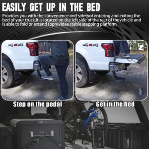 WEILEITE Rear Bedstep Retractable Bumper Truck Tailgate Step Fit for Dodge Ram 1500 DT (New Body Style) 2019 2020 2021 2022 2023 2024 Replaces 82215289AG 82215289AH 82215289 82215289AB 82215289AC