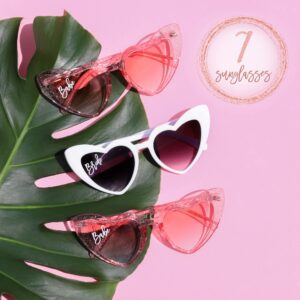 Effortless Events 7-Pack Bride Sunglasses, Bridesmaid Sunglasses, White & Pink