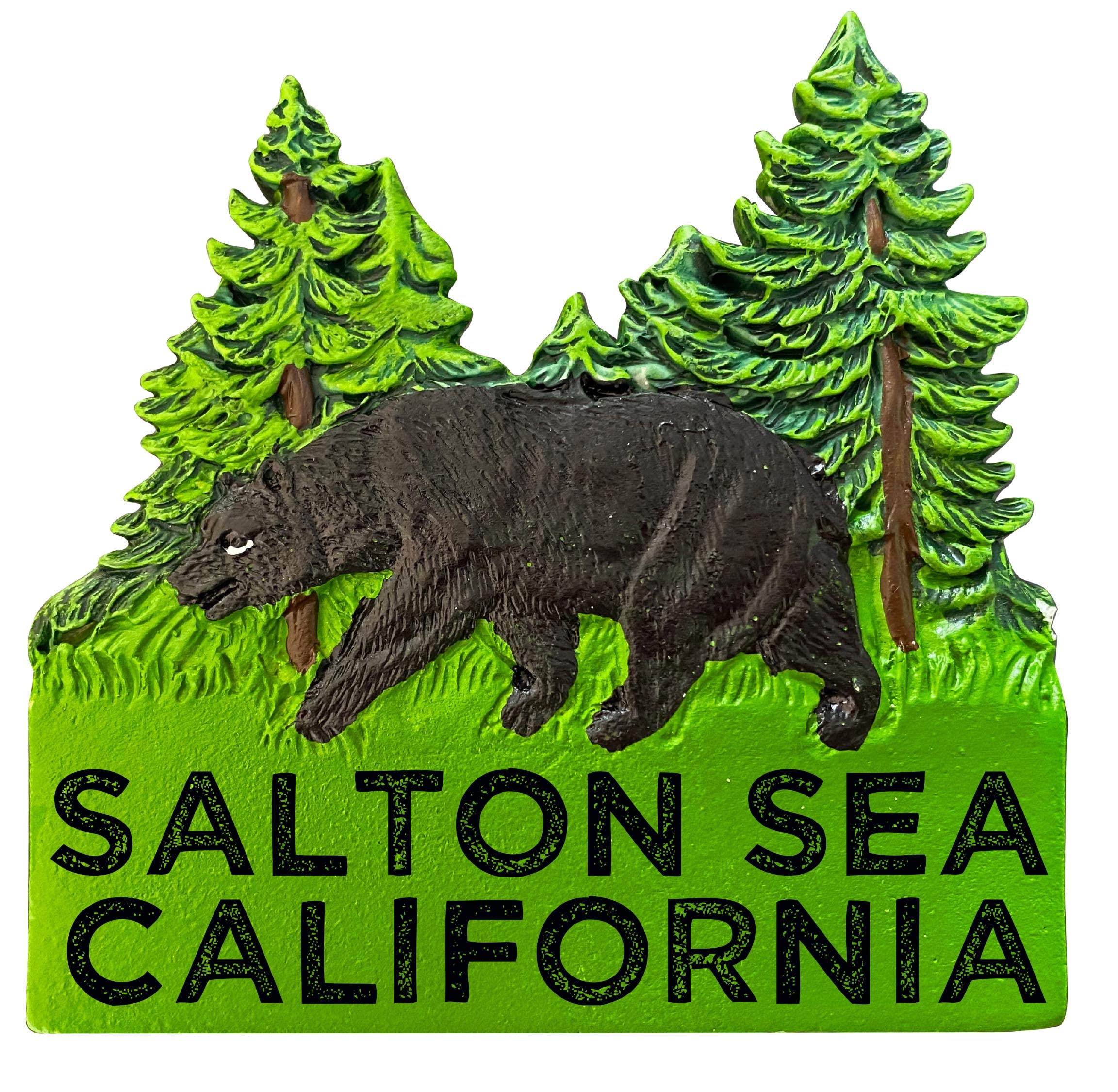 R and R Imports Salton Sea California Hand Painted Resin Refrigerator Magnet 3-Inch Approximately Bear Design