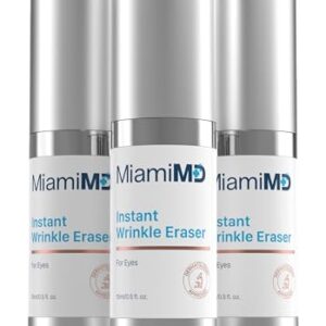 MiamiMD Instant Wrinkle Eraser Neck & Face Cream For Fine Lines, Wrinkles, and Crow’s Feet - Anti-Aging Serum For All Skin Types - Paraben Free, Fragrance Free, Cruelty Free - 15ml