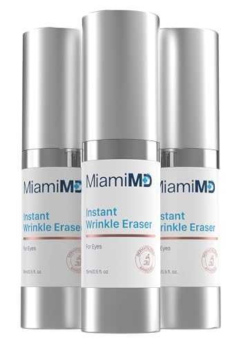 MiamiMD Instant Wrinkle Eraser Neck & Face Cream For Fine Lines, Wrinkles, and Crow’s Feet - Anti-Aging Serum For All Skin Types - Paraben Free, Fragrance Free, Cruelty Free - 15ml