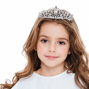 Silver Crystal Crowns Tiara for Women, Girls Elegant Princess Rhinestone Crown with Combs, Bridal Wedding Headbands Prom Birthday Party Halloween Hair Accessories Jewelry Gifts for Women Girls