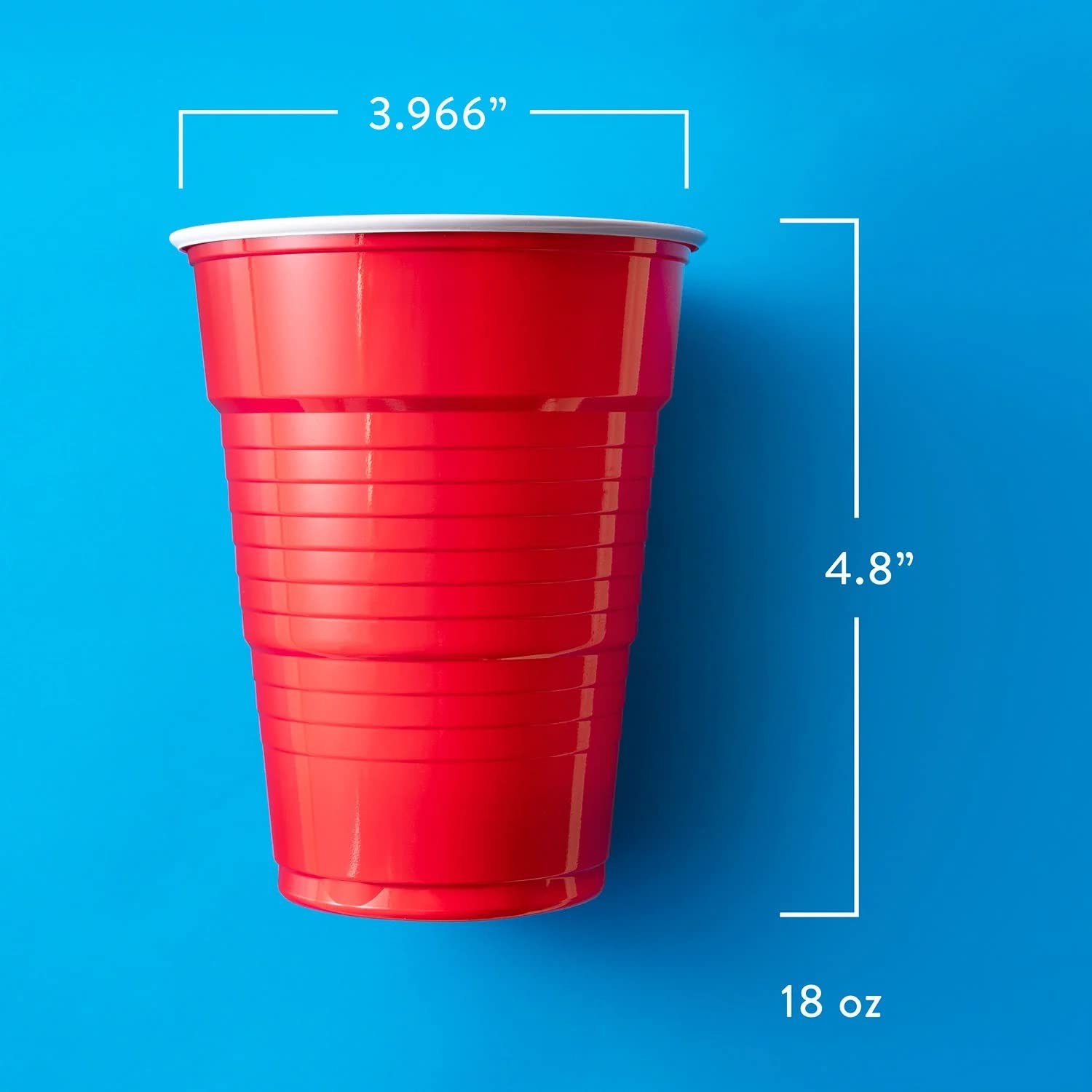 Supellectilem Red Plastic Disposable Cups - 18 Oz., 240 Ct. | Heavy Duty Large Party Cold Drink Plastic Cups Disposable