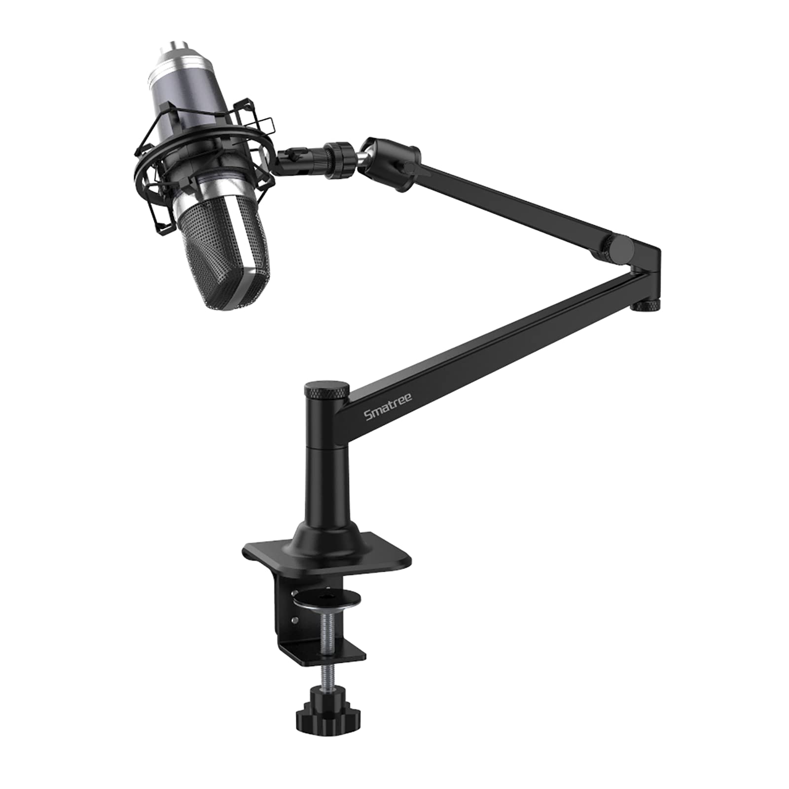 Smatree Microphone Adjustable Stand Desk Compatible for Shure SM7B/ Shure MV7/AT2020 /BM-800, Shure SM7B Mic Stand, 5/8" Adapter Screw,Singing, Podcasts & Recording Stand Desk