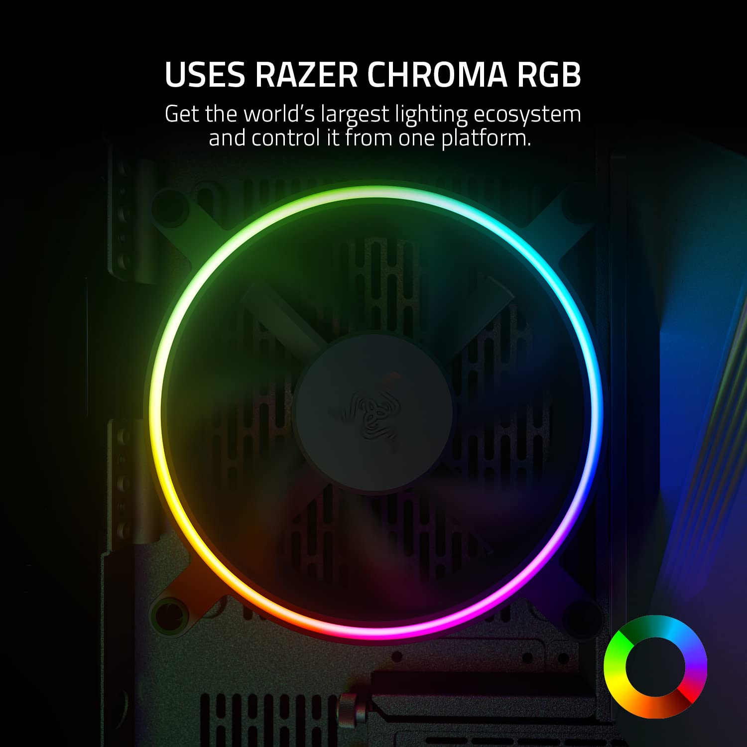 Razer Kunai Hydraulic 120MM aRGB PC Fan: Quiet, Powerful aRGB Fans - PWM Fan Controller Support & Connect Up to 8 Fans - Powered by Razer Chroma RGB - 3 Fans