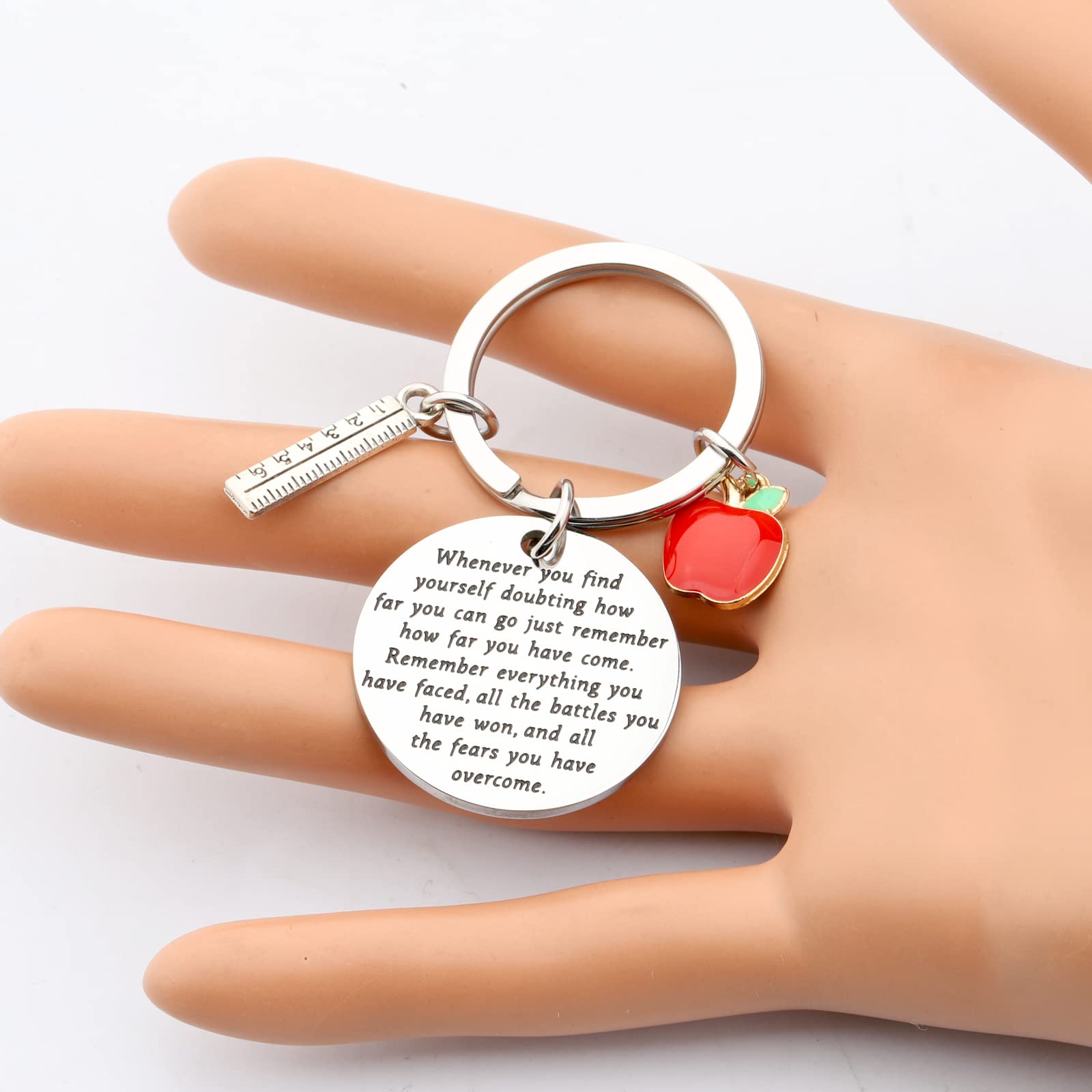 TIIMG Teacher Motivational Keychain New Teacher Gifts Teacher Coworker Gifts Leaving Gifts (Teacher whenever)