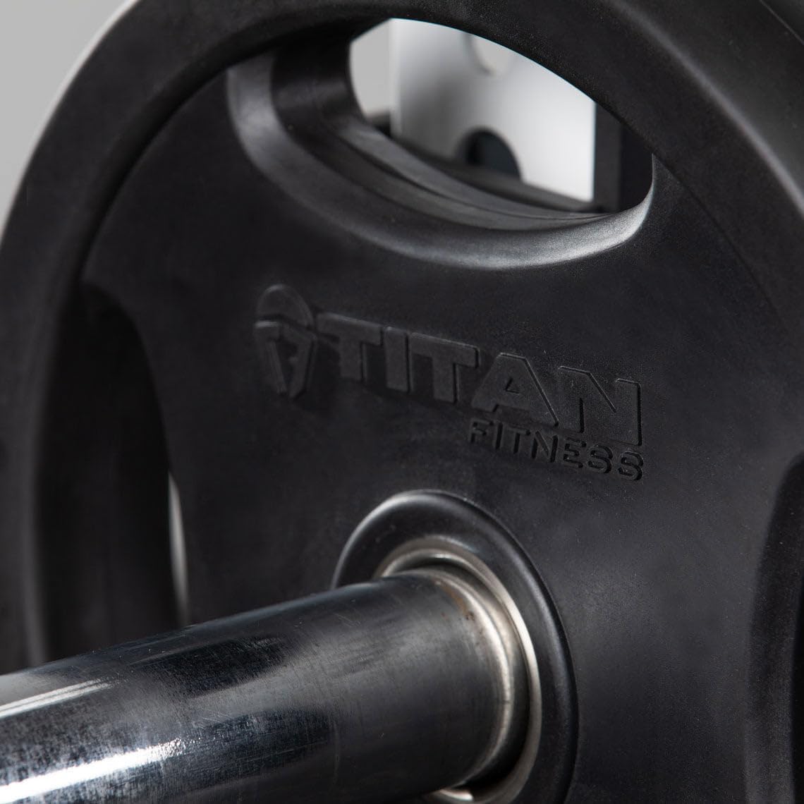 Titan Fitness 35 LB Single Black Grip Plate, Cast Iron and Rubber Coating, Sold as a Single Plate