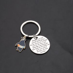 TIIMG Penguin Inspirational Keychain Penguin Lover Animal Jewelry Motivational Quote Gift (Penguin whenever)