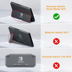 Fintie Case for Nintendo Switch OLED Model 2021 with 3 Game Card Slots, Anti-Slip Soft Silicone Shockproof Protective Cover, Ergonomic Grip Case for Switch OLED Model Console 7.0", Black