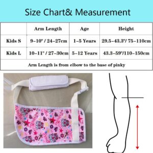 Ledhlth Princess Kids Arm Sling for Girls Shoulder Injury Pink Cute Toddler Shoulder Sling for Broken Arm Padiatric Elbow Wrist Sling for Torn Rotator Cuff (Kids S)