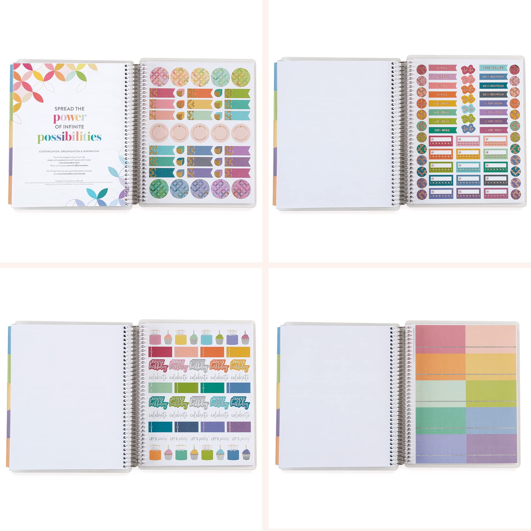 7" x 9" 12 Month Undated Spiral Bound Life Planner - Signature Layers Cover + Layers Interior Pages. Undated Vertical Weekly and Monthly Agenda by Erin Condren.