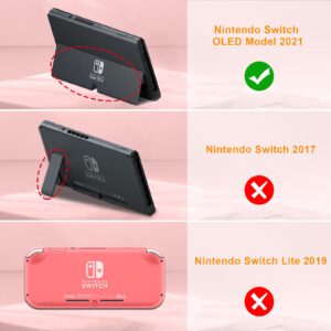 Fintie Kids Case for Nintendo Switch OLED Model 2021 with 2 Game Card Slots - [Kids Friendly] Ultralight Shockproof Protective Cover, Ergonomic Grip Case for Switch OLED Model Console 7.0", Red