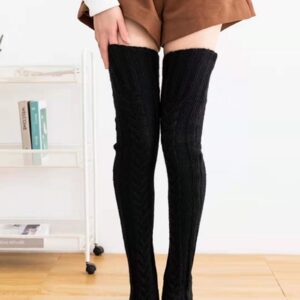 VETHIN Women's Cable Knit Thigh High Socks Over Knee High Long Leg Stockings Extra Long Winter Long Boot Leg Warmers