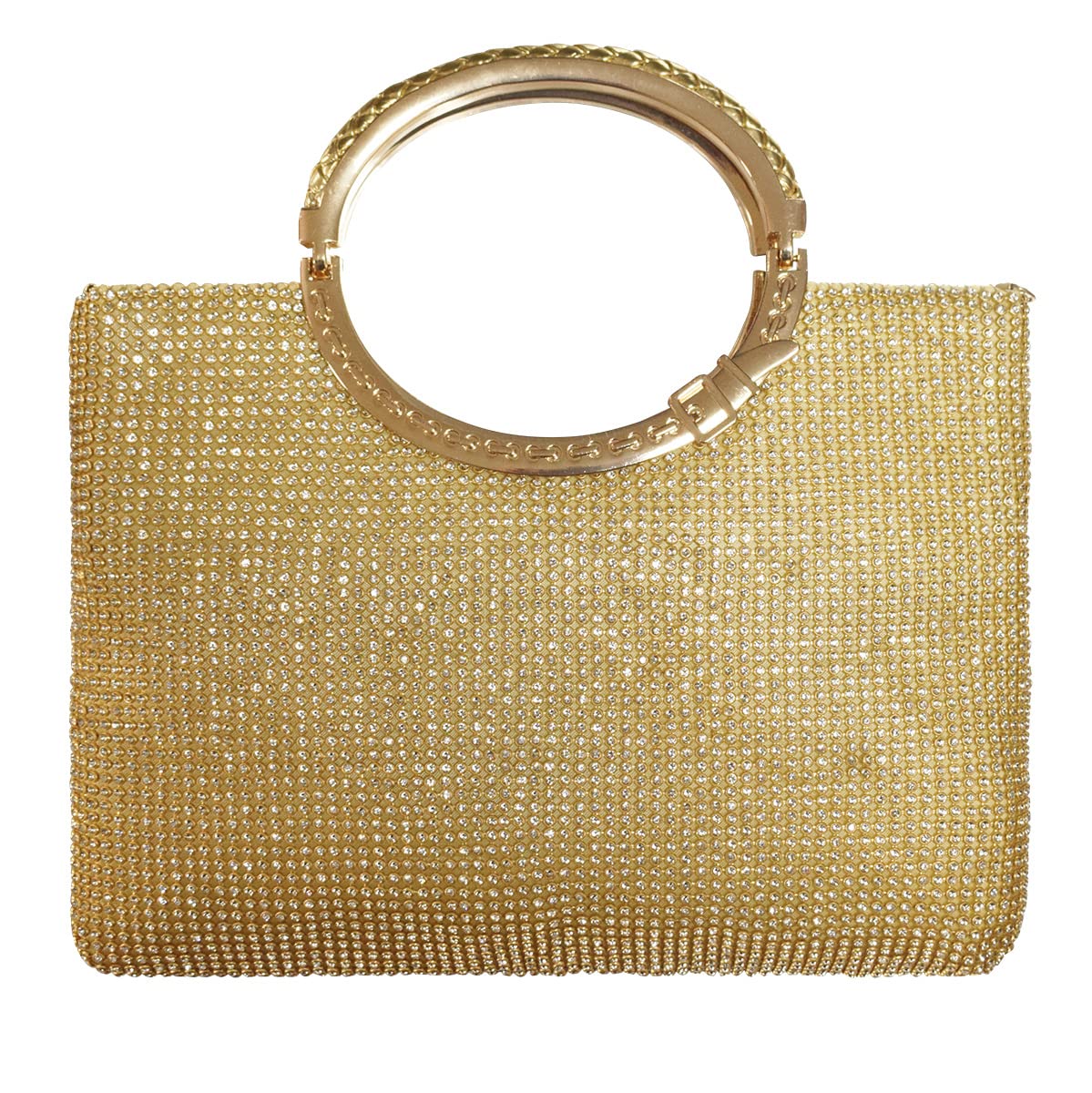 Mogor Women's Dazzling Wrist Evening Bag Evening Bag Party Clutches Wedding Purses Gold