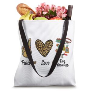 Peace Love Dog Groomer Grooming Puppies Pet Leopard Men Tote Bag